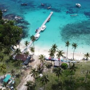aerial view from Koh Racha Yai with the narrow pier visible